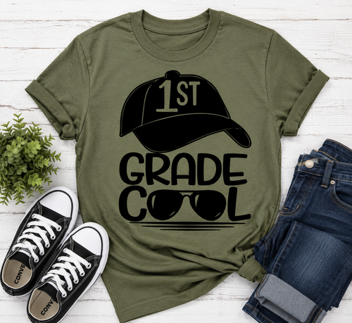 1st Grade Cool t-shirt in olive green