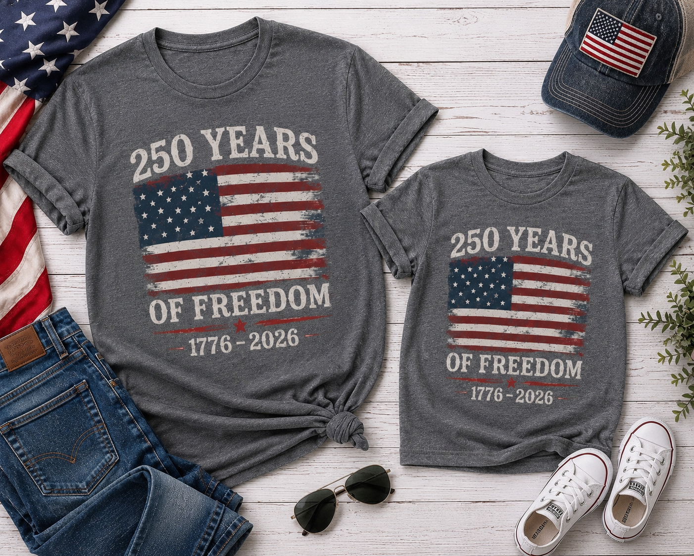 250 Years of Freedom 1776-2026 Family T-Shirt