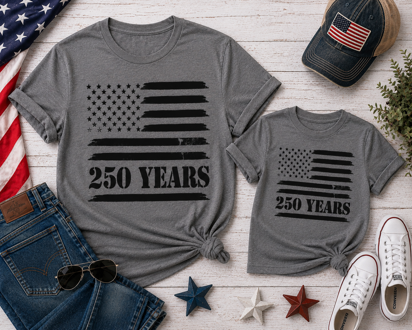 America Est. 1776 Men's 250 Years Family T-Shirt