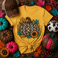 Checkered Pumpkin Sunflower Fall