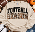 Sand sweatshirt with Football Season leopard varsity design