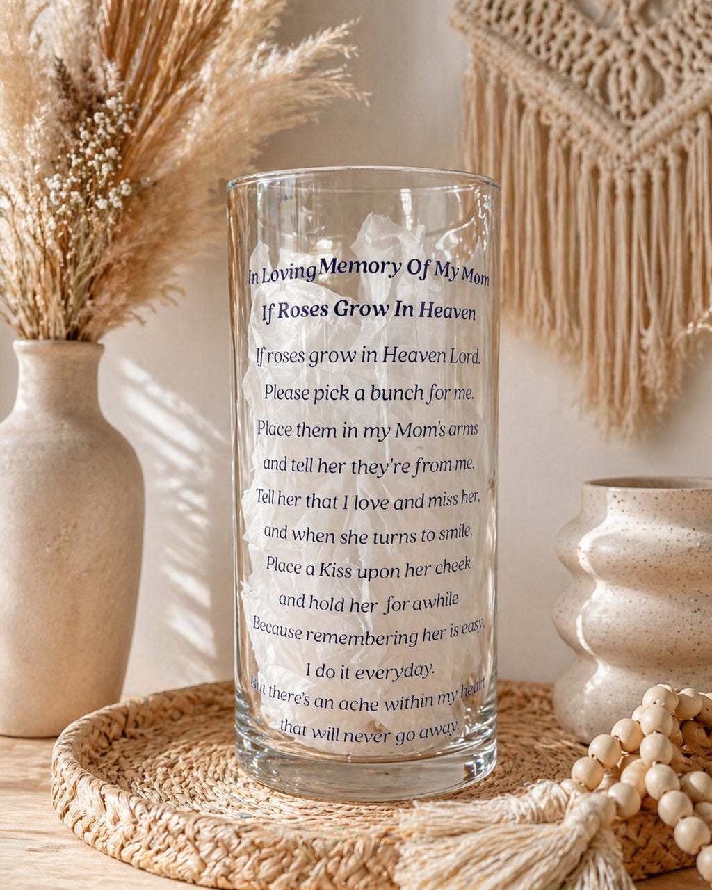 Personalized Memorial Vase with Poem