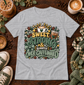 Heather grey t-shirt with Sweet, Strong and Slightly Over-Caffeinated coffee design