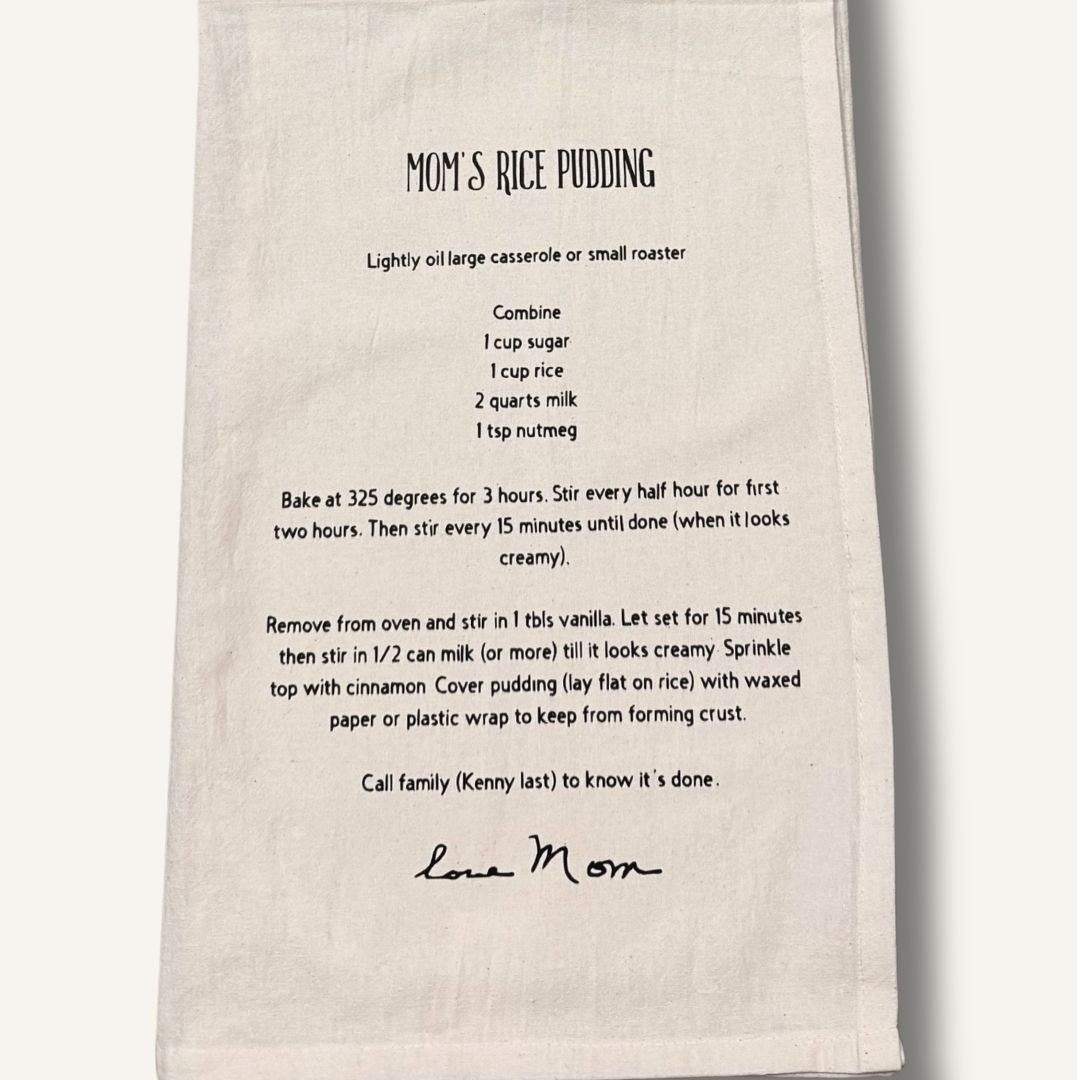 Custom Recipe Keepsake Tea Towel