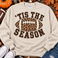 Sand sweatshirt with 'Tis The Season leopard football design