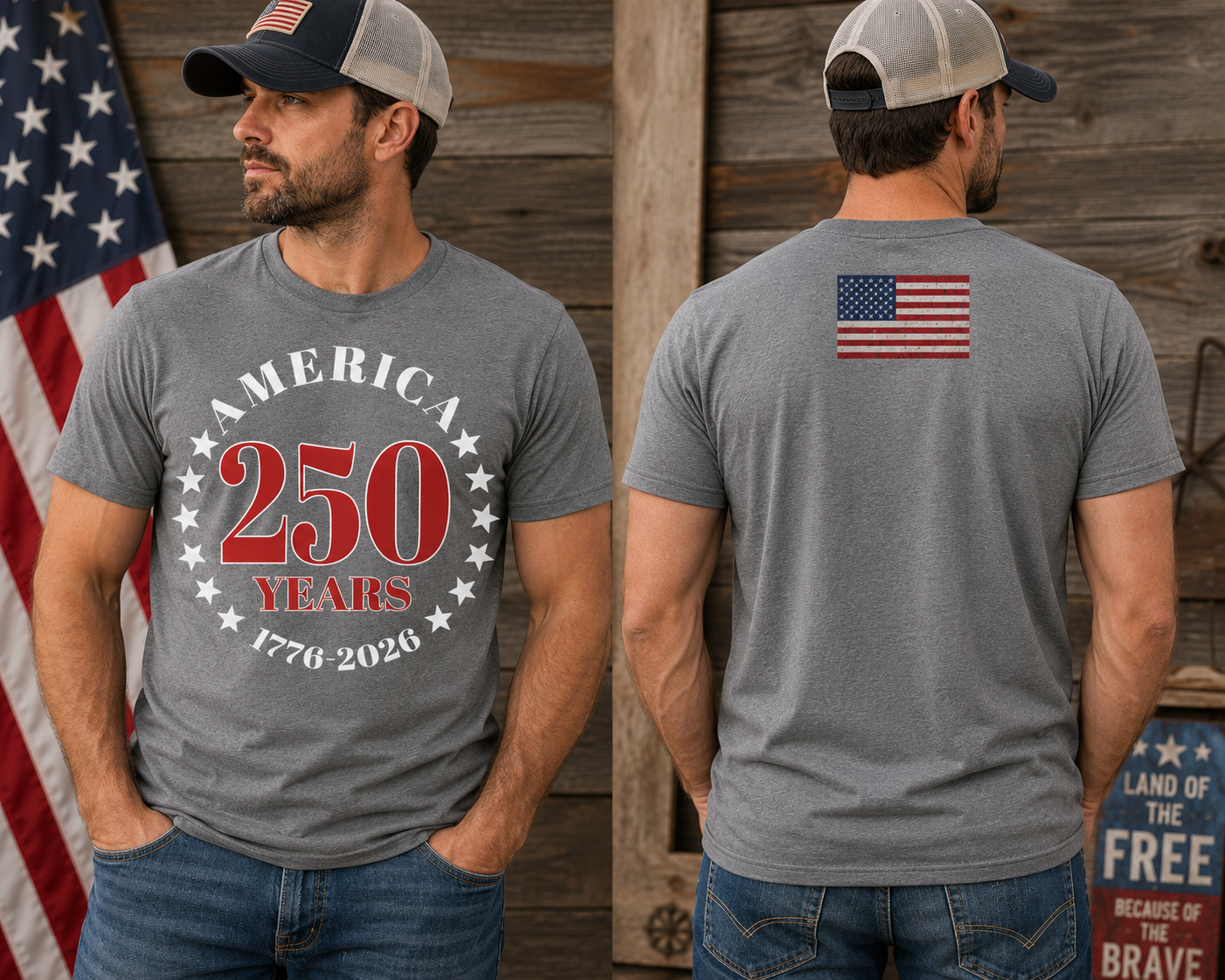 America 250 Years 1776-2026 Men's T-Shirt