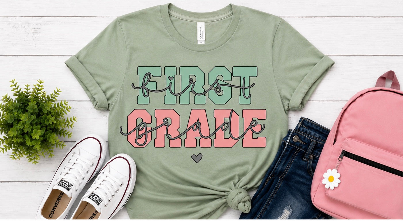 First Grade Retro Pastel T-Shirt