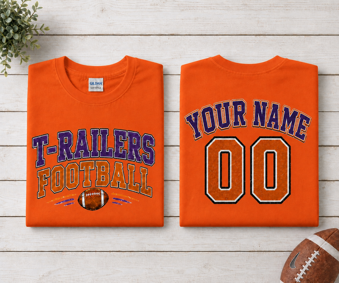 T-Railers Football T-Shirt — Vintage Collegiate Team Tee