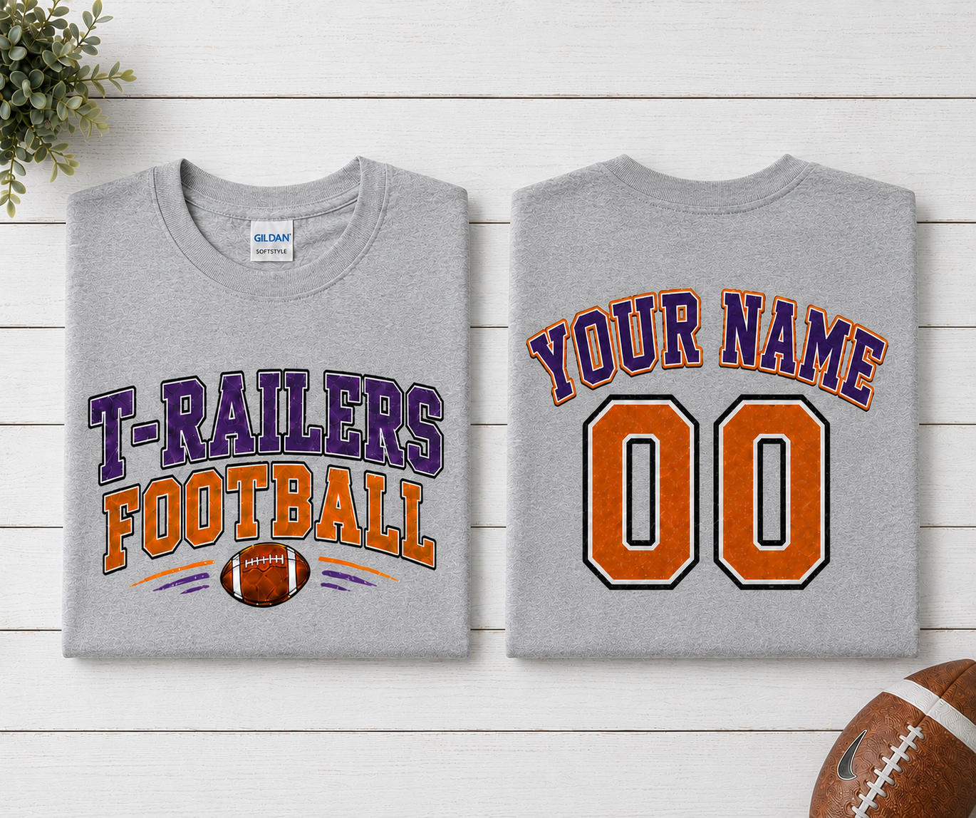 T-Railers Football T-Shirt — Vintage Collegiate Team Tee