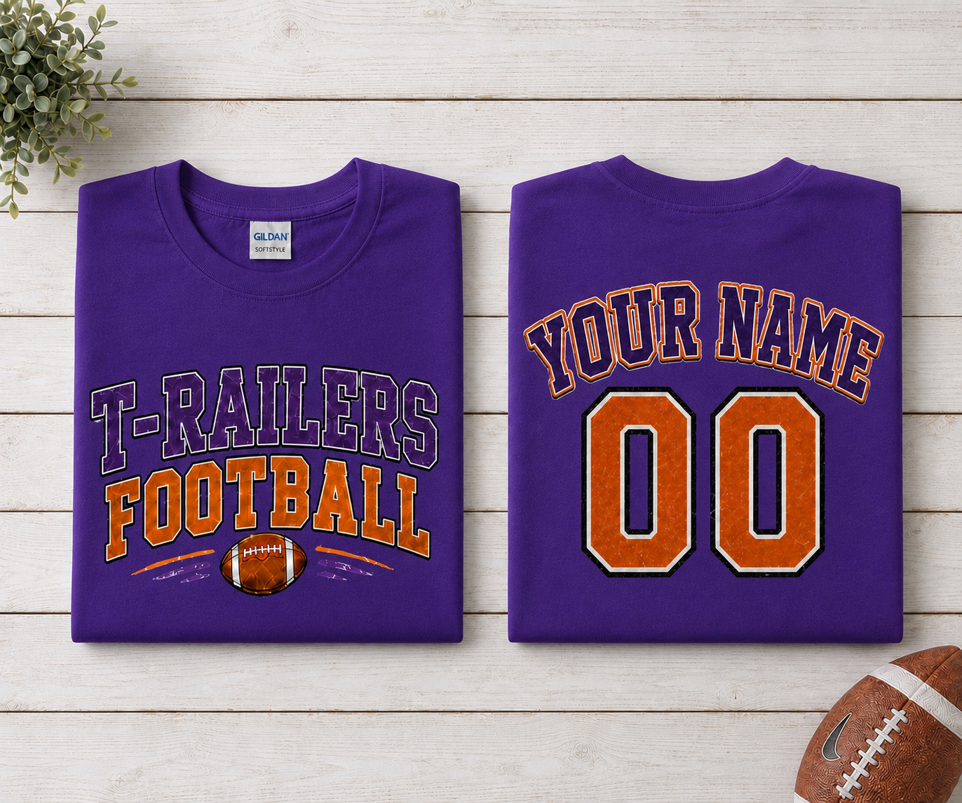 T-Railers Football T-Shirt — Vintage Collegiate Team Tee