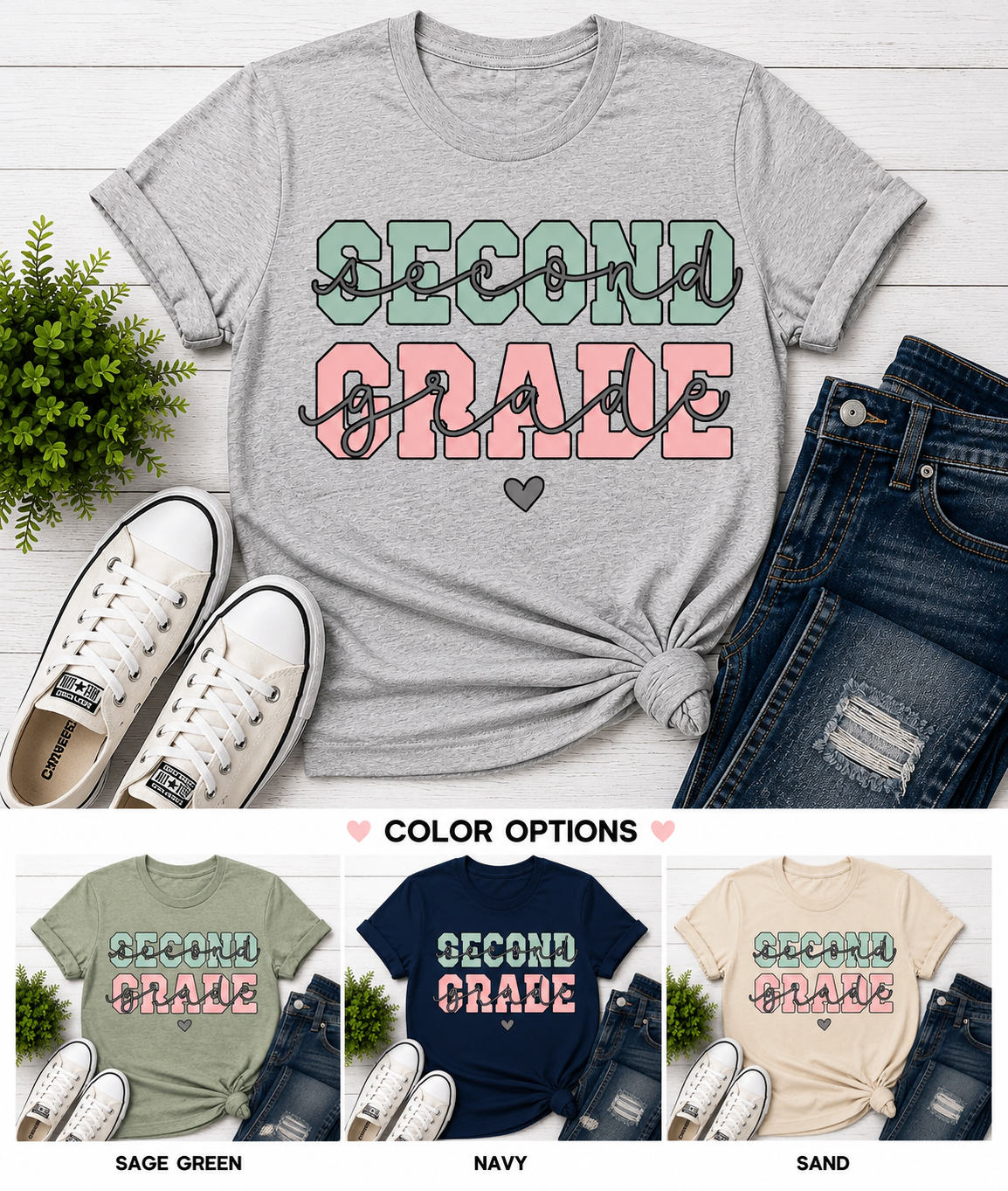 Second Grade Retro Pastel T-Shirt