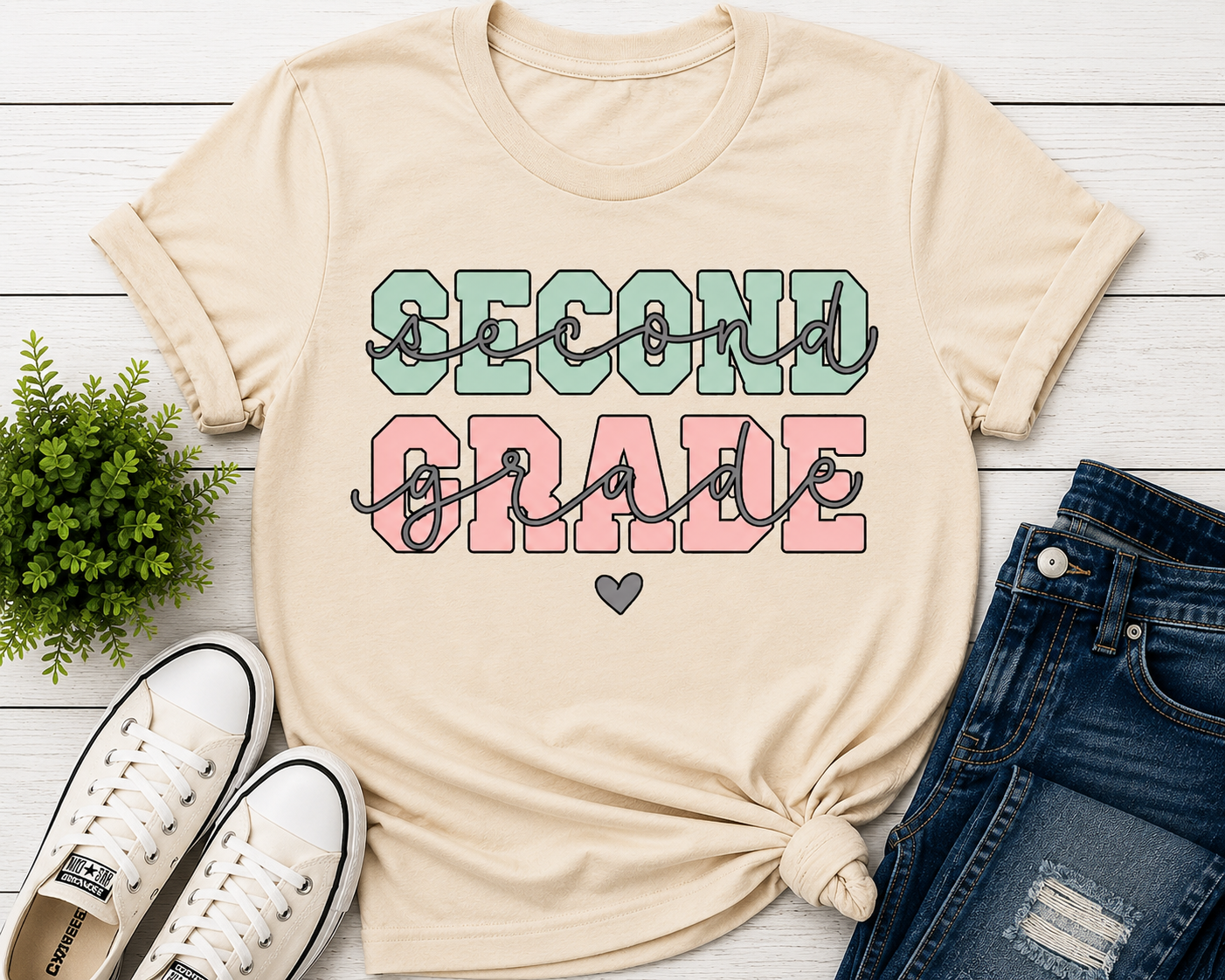 Second Grade Retro Pastel T-Shirt