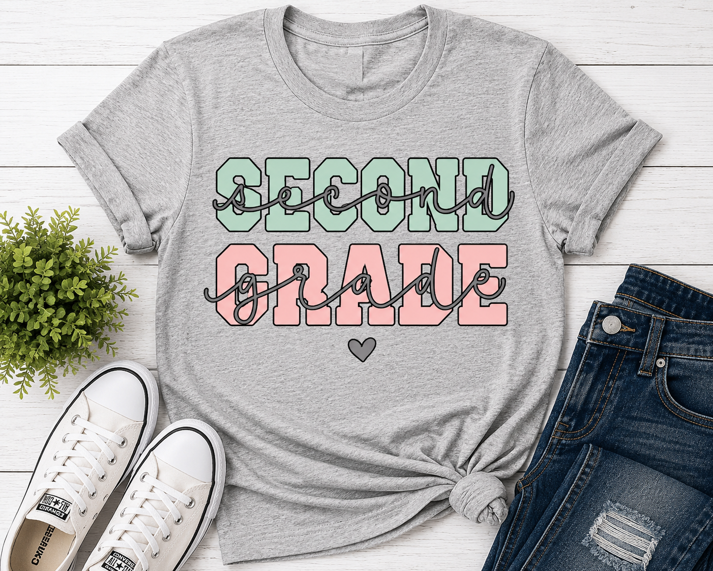 Second Grade Retro Pastel T-Shirt