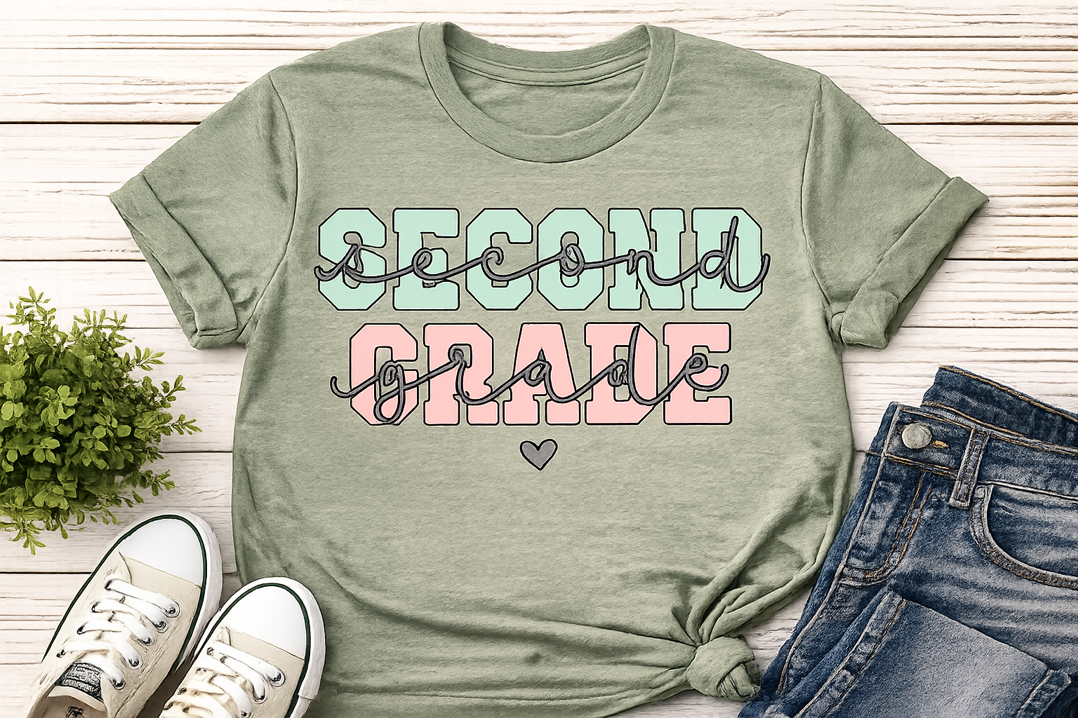 Second Grade Retro Pastel T-Shirt
