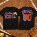 Softball Mama T-Shirt | Team Name & Number Back Jersey Style